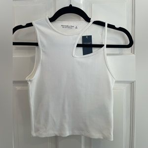Abercrombie - Ribbed Cut out Tank - White (S)